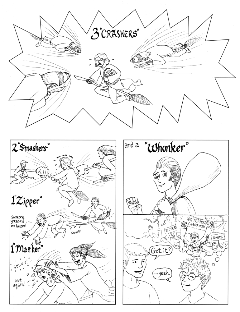 "Someone greased my broom!"